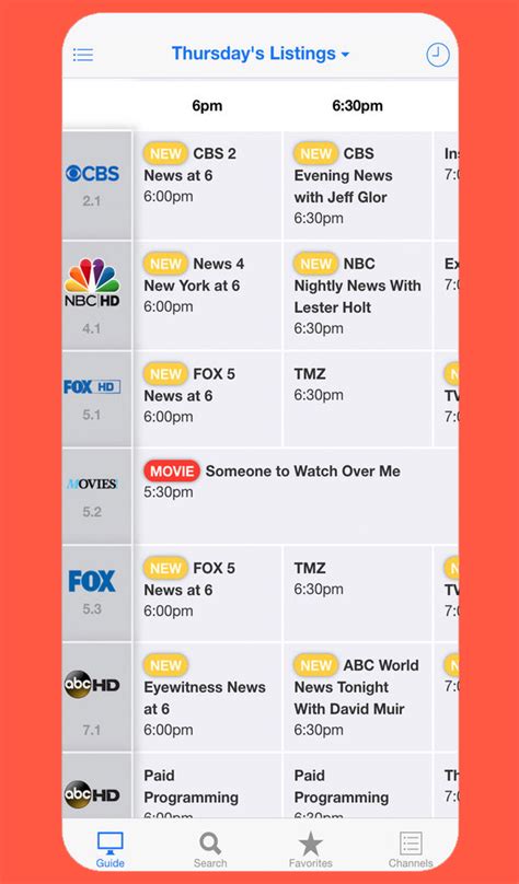 channel 8 tv schedule tonight